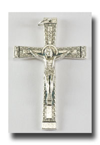 Adoring Angels Crucifix - Antique Silverplate - 3319